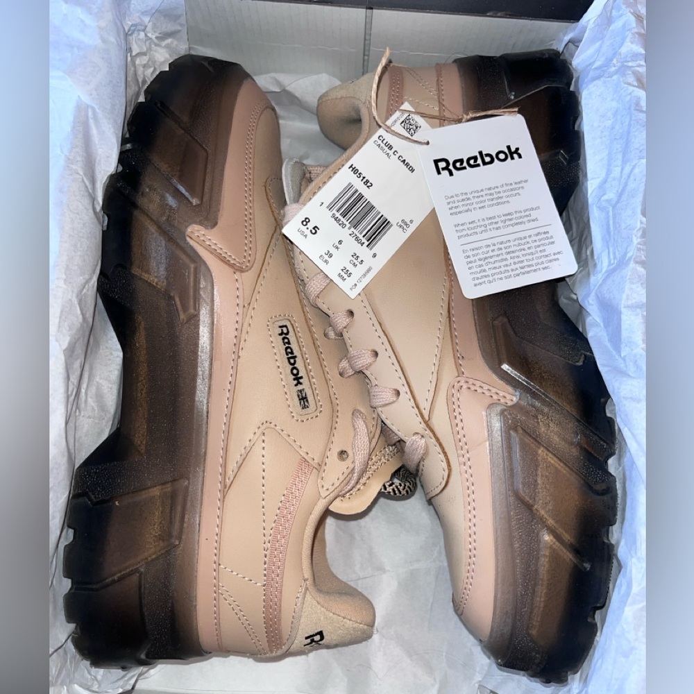 Reebok limited edition Cardi B sneakers Tan and Brown